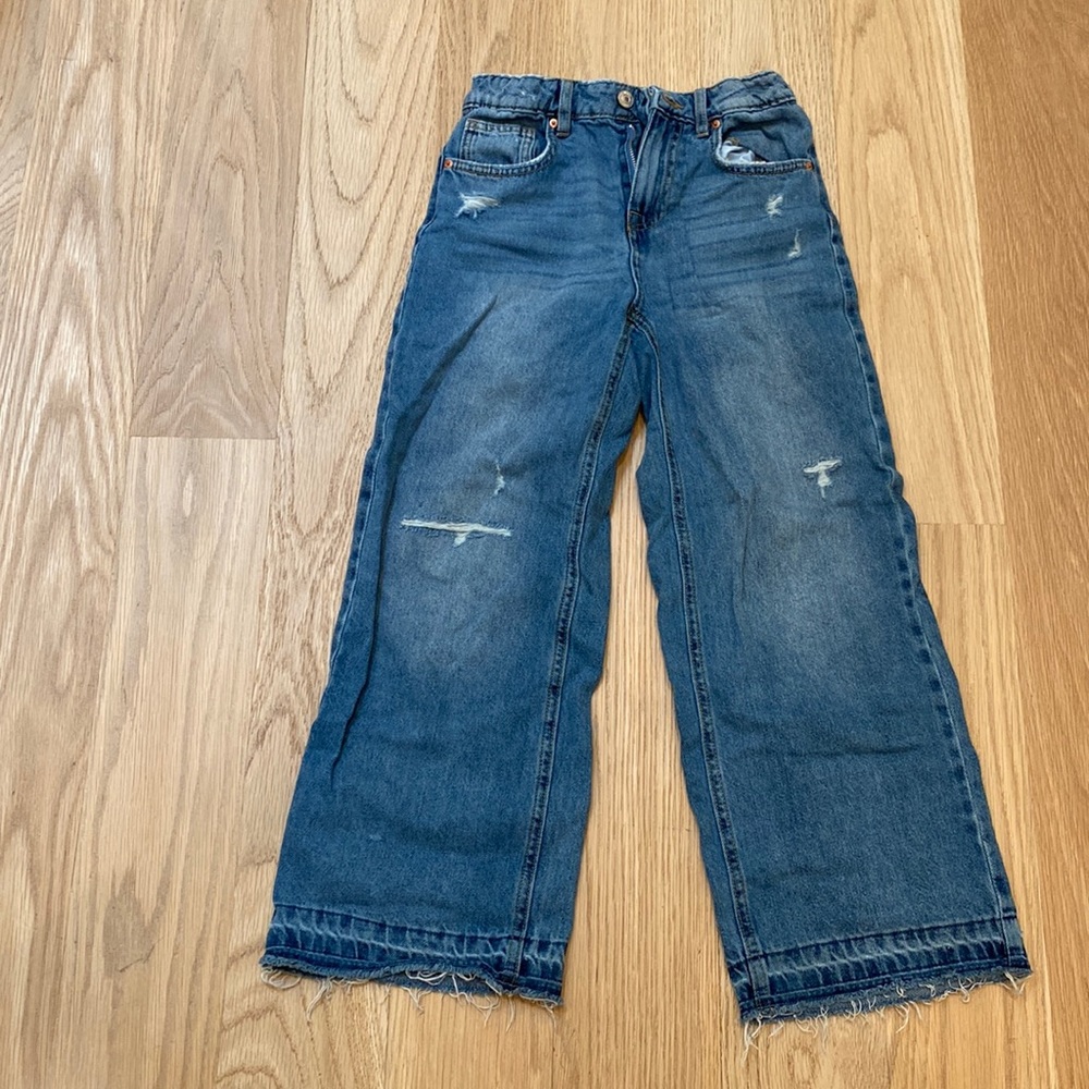 Zara wide leg jeans, size 11-12, blue.